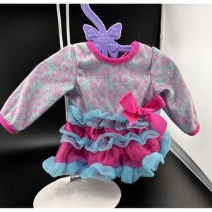 Funrise Toy Corp Vintage Baby Doll Dress Blue pink ruffled long pink bow